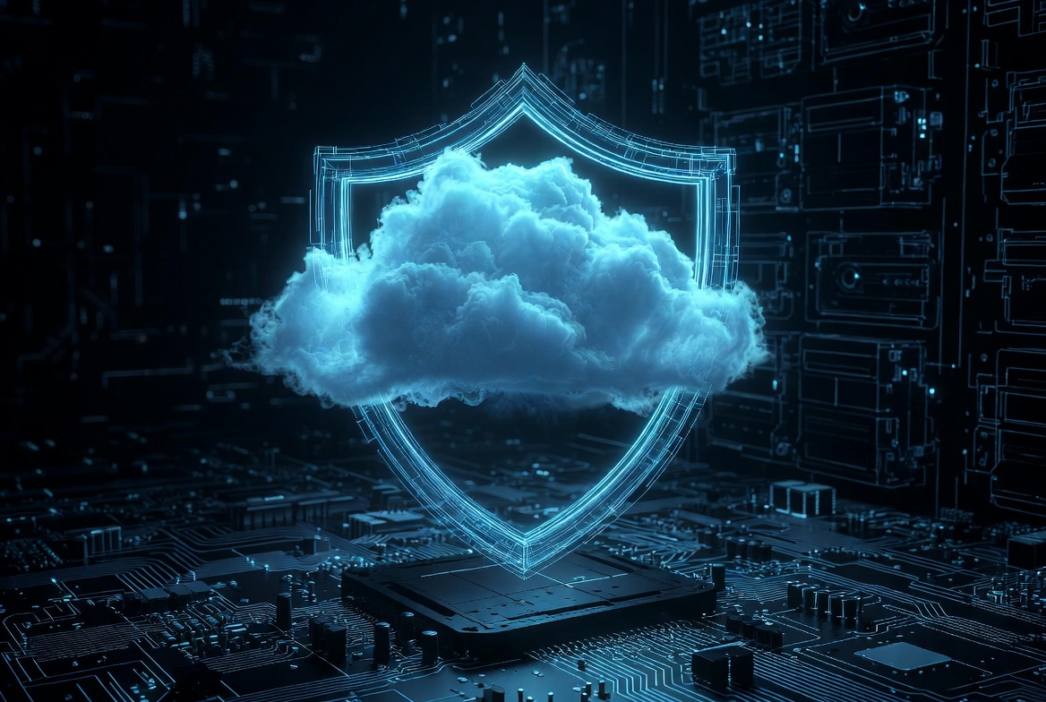 Neon cloud layers separating responsibility blocks